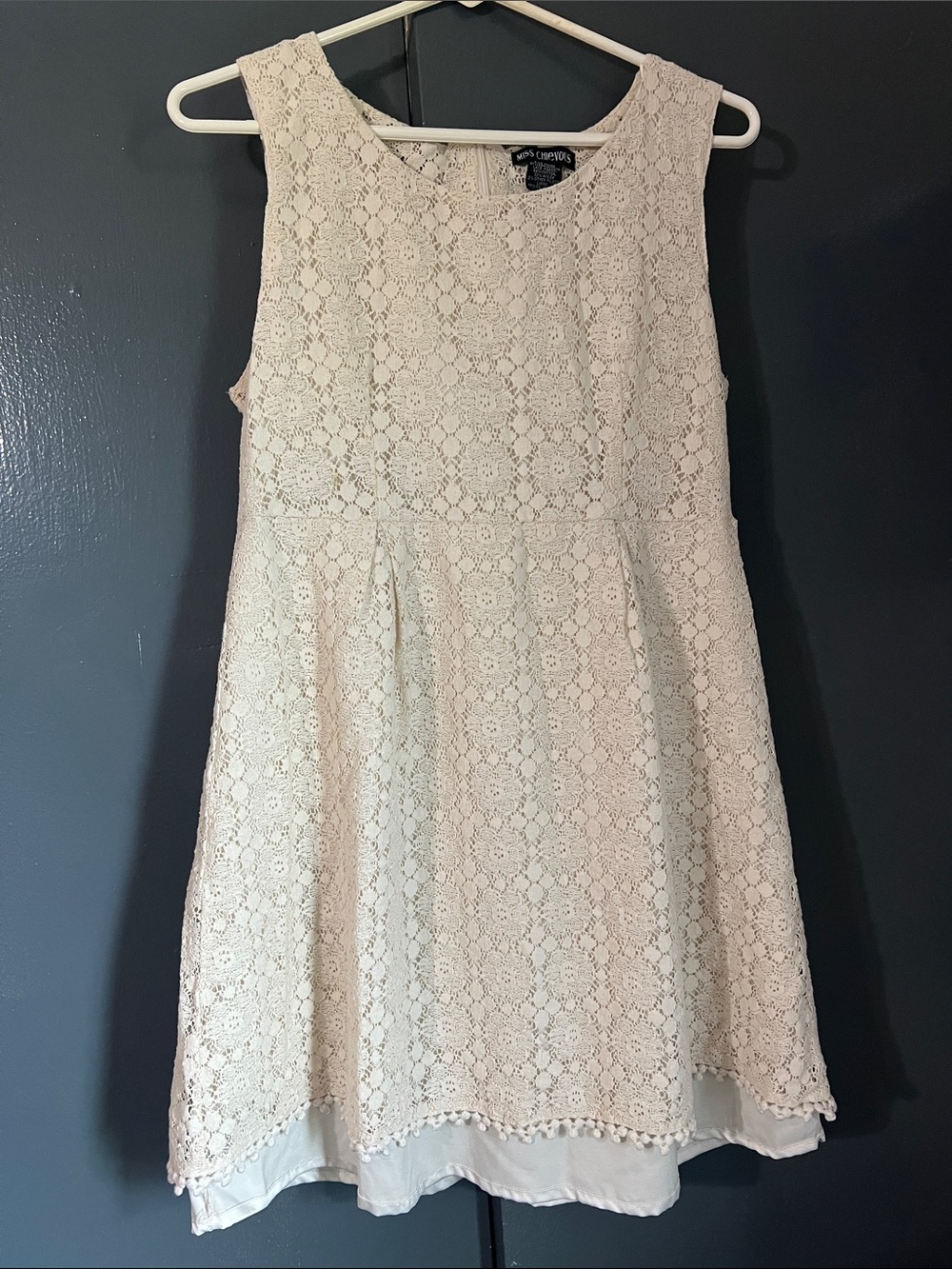 Miss Chievous Cream Lace Sleeveless A-Line Dress